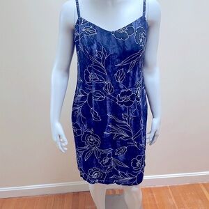 RODIER Blue and White Slip Dress